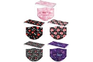 QERSH 50 Stück Erwachsene Mundschutz Einweg 3-lagig Cartoon Motiv Bunt 3D Druck Multifunktionstuch Bandana Atmungsaktiv Mund-Tuch Halstuch Schals Staubdicht Atmungsaktiv für Herren Damen