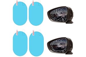 BESSY SHOP Film de rétroviseur de voiture 4 Pcs Film anti-buée étanche Autocollant protecteur anti-buée pour voir le rétroviseur extérieur clairement les jours de pluie pour les voitures Camions Motos