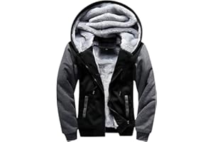 AOTORR Men's Hoodies Full Zip Fleece Jacket Coat Winter Warm Oversized Zip Up Hooded Top with Pockets