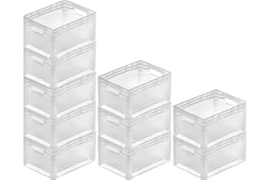 PROREGAL SuperSparSet 10x Transparenter Eurobehälter LightLine mit offenem Griff | HxBxT 22x30x40cm | 24 Liter | Eurobox, Transportbox, Transportbehälter, Stapelbehälter