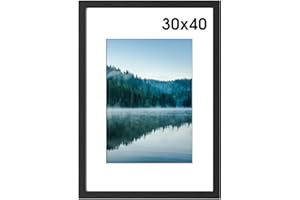 COMPOLICY 30x40 cm Bilderrahmen Schwarz Bilderrahmen Holz rahmen 30x40 Standing and Wall-mounting Capabilities Posterrahmen Für Fotos, Bilder, Poster 3040 picture frame