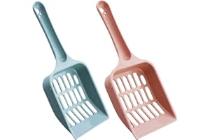 LWMLWM 2 Pala Arenero Gato - Gatos Accesorios Cat Litter Perros y Gatos, Recogedor Caca Limpieza de Caja de Arena, Mango Ergonómico, Duradero Fácil y Efectivo, Ideal para múltiples Mascotas