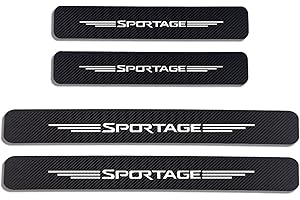 CWWHY 4 Pezzi Fibra di Carbonio Battitacco per Auto Sticker, per Kia Sportage, Esterno Battitacco Protezione Plates Anti-Graffio Scuff Adesivi Decorativi Accessori