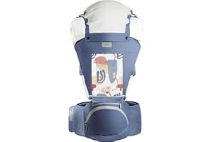 Bebear Porte bébé,Bebamour Porte-bébé 0-36 mois, sac à dos porte-bébé 3D Air Mesh pour nouveau-nés à tout-petits, approuvé par la norme de sécurité(Baby Carrier, Foldable Blue)