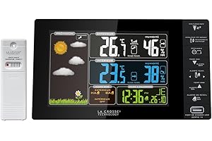 La Crosse Technology WS6827-BLA Station Météo Ecran Couleurs Français Noir