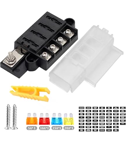 Scatola Portafusibili 12V/24V/32V A 4 Vie | Con 10 Fusibili ATC/ATO | Per Auto, Barca, Camper - Foto 8