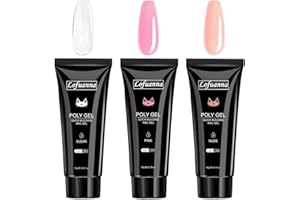 Lofuanna Poly Gel 15ml Gel de Extensión de Uñas,Gel Constructor Gel UV de Construcción Rápida para Uñas, Poly Gel para Uñas,Adecuado para Principiantes (3 color set)