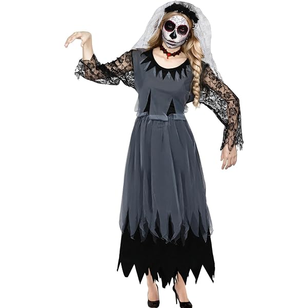 Amscan Costume Da Mietitrice Per Ragazze - Abito Nero Con Cappuccio E Maniche Sbrindellate Per Halloween