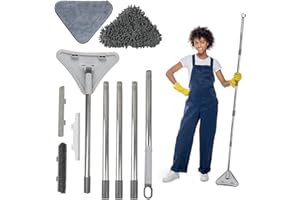 LONGZHUO Środek do czyszczenia ścian z długim uchwytem, teleskopowe płaskie mopy do mycia okien dwustronna szczotka do czyszczenia okien wielofunkcyjna wycieraczka szklana produkty do czyszczenia gospodarstwa