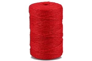 ‎JIJACRAFT jijAcraft Jute Schnur Farbig Bastelschnur Garten Kordel Dekokordel 2mmx100M, für DIY, Kunsthandwerk, Gartenarbeit, Geschenke Verpackungs (Rot)