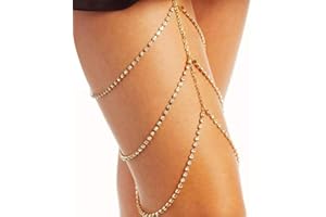 Yienate Boho Leg Chain Personalized Leg Chain Rhinestone Thigh Chain Body Chain Body Accessories
