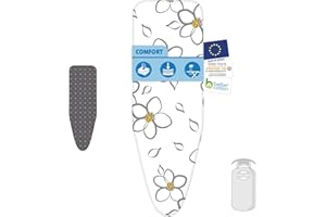 LAUNDRYSpecialist Housse de Table à Repasser 3 Couches Confort - Taille L/XL Universelle Max 52x140 cm - Disponible en Deux Tailles - Fabriquée en 100% Coton avec Une épaisse Couche de Molleton.