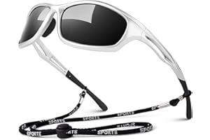 LINVO Polarised Sports Sunglasses for Men Driving Running Wrap Around TR90 Unbreakable Frame UV400 Protection