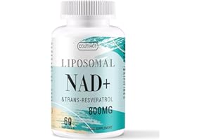 COUTIHOT Liposomal NAD+ & Trans-Resveratrol 800mg – 60 Softgels | High Strength 2-in-1 Formula with NAD+ 500mg & Resveratrol 300mg | Non-GMO (60 Count (Pack of 1))