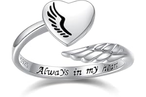 STEP FORWARD Anillo inspirador de plata de ley 925, diseño de ala de plumas de ángel, personalidad, motivación, tema de regalo, joyería para adolescentes, niñas, niñas y mujeres