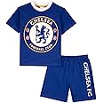 Chelsea F.C. Boys Pyjamas, T-Shirt and Shorts PJs Set, Official Gifts for Boys