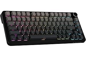 MechLands AJAZZ AK820 MAX Upgraded Gasket, tastiera meccanica senza fili, BT5.0/2.4 GHz/USB-C Gaming Keyboard, con imbottitura a 5 strati, Flex-Cut PCB, piastra FR4, RGB per Win/Mac (nero)
