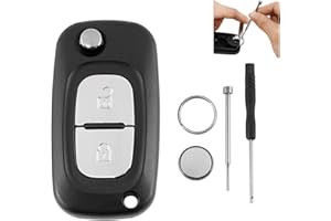 GLOUVDEYZ For Renault Clio Megane Kangoo Modus and Mercedes Citan 2 Buttons Car Key Fob Case Shell Battery CR2032 Pin Removal Tool