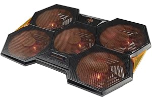 ‎DELTACO GAMING Deltaco GAM-072 Gaming Laptop Cooler Fan - Notebook Cooling, Laptop Cooler Cooling Pad, PC Cooler with USB, Ventilated Stand, Adjustable Cooling Plate, 17 Inches, Black/Orange, 1000-1300 rpm,