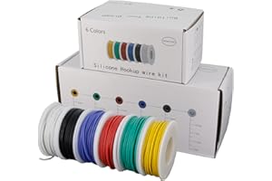 CNLW Soft Silicone Wire 20 AWG 60m Flexible Silicone Wire Cable 6 colors Box Electrical Copper Wire for DIY Appliances