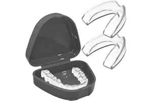 DIVIDERMY 4 Piezas Ferula Descarga Bruxismo,FéRula Dental De Descarga,Prevenir el Bruxismo y Roncar,bruxismo dental noche,ferula de descarga,Protector Bucal Para Dormir,2 Tamaños,Gris