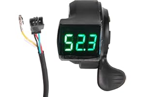 EQULUP Display Batteria Bici Elettrica, 12v 24v 36v 48v 60v 72v Ebike Pollice Acceleratore Scooter Lcd Display Tensione Batteria Digitale Interruttore Cavo 1,8 M Voltmetro