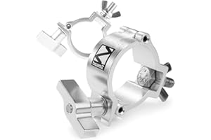 BeamZ BC50-100N Half Coupler Slimline Stage Lighting Clamps Pair, Truss Goalpost Mounts, Heavy-Duty Aluminium Fixture, 100kg Load Capacity, Fits 48-51mm DJ Lighting Bars & Pipes (Set of 2)