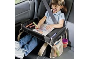 ALMABNER Plateau de voyage pour enfant - Étanche - Facile à nettoyer - Portable - Multifonction, Noir , Taille unique