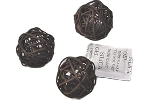 OUGUAL 10 Stück Natur Wicker Rattan Kugeln Tischschmuck Hochzeit Party zum Aufhängen Wobble Ball Weihnachten Deko 6cm Dunkelbraun