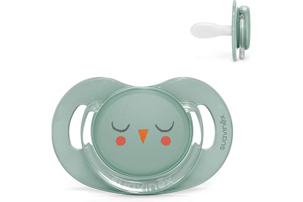 Suavinex, Sucette 6-18 Mois. Tétine Symétrique SX Pro en Silicone. Tétine plus Plate et Flexible, Réversible. Bonhomia, Vert