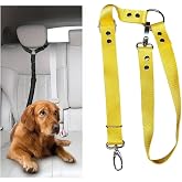 Ara&ccedil; İ&ccedil;i K&ouml;pek Emniyet Tasması, Ayarlanabilir Metal Kancalı (Sarı)