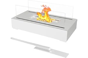 kyaoayo Kominek stołowy do użytku wewnątrz i na zewnątrz, przenośny kominek ze stali nierdzewnej na bioetanol z atmosferą ogniska, długi czas palenia, rozprzestrzenia ciepło i przytulność (czarny)