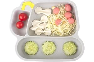 nohlerlife Silikon Teller für Baby Kinder - Babygeschirr, Rutschfest, BPA-frei, Silikonteller Babyteller Saugen Abwaschbar für Spülmaschine, Mikrowellenfest