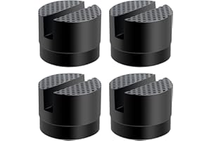 YIXISI 4 Piezas Bloque de Goma Protector con Ranura, Car Jack Pad Almohadilla de Goma, Almohadilla del Gato del Coche, para Gato Hidráulico Universal, Talla Mediana