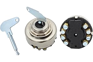 Bemacom Zündschloss Traktor Zündschloss Boot Zündschloss Motorrad Universal Zündlichtschalter Traktor Ersatzteile Oldtimer Rasentraktor Rasenmäher Ersatzteile Traktor 2 Schlüsseln 8 Polig