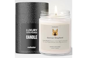 German Shepherd Candle - Over 100+ Breeds - 220g Soy Wax - Madagascan Vanilla & Jasmine - German Shepherd Gift for Christmas or Birthday - Dog Lover Candles by Makester