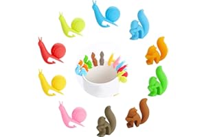 EQLEF Silicone Bustina di Tè a Lumaca, 10PZ Scoiattoli Lumaca Supporto per Bustine da tè Carino Drink Markers Vetro Lumaca Supporto per Bustine da tè per Tazza Mug Fornitura delle Parti
