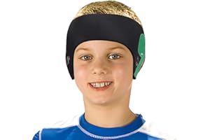 HeySplash Banda para Cabeza de Natación de Neopreno para Niños, Diadema de Oídos Ajustable y Antideslizante Recomendado por Otorrinolaringólogo para Surf Buceo Boga y Rafting, Talla L - Negro