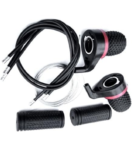 Manettes Vélo Twist Gear | Leviers Vitesses 7V - Guidon 22.5mm | Contrôle Easy - Noir