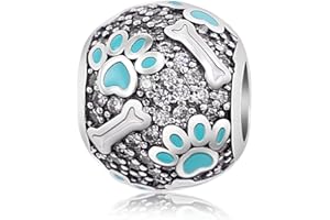 Pandach Charms Abalorios Colgante de Cuentas Plata de Ley 925 con Circonita Cúbica 5A Compatible con Europeo Pulsera Collar,Charms de Para Niña Mujer