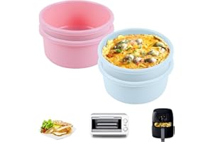 LES-THERESA Lot de 4 Coquetiers Pochés en Silicone Réutilisables pour Friteuse à Air Comprimé, Moule Silicone Air Fryer - Moules à Gâteaux - Sans BPA - Passe Au Four et Au Lave-Vaisselle