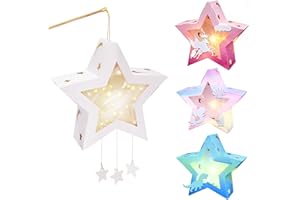 YYSWSAKY 4 Stück Laternen Bastelsets Kinder, Sterne Kreativset Papierlaternen Bastelset, Sterne Laternen zum Basteln Papierlaternen Kreativset für Jungen Mädchen Geschenk Sankt Martin Laternenumzug Weihnachten
