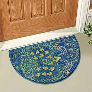 Status Interieur Semi Circle/D-Shape Entrance Floor Door Mats Home Decor Non-Slip Carpet for Bathroom, Bedroom, Balcony, Living Room Washable Dirt Trapper (15 x 23 inch)