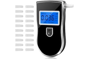PTUI Alkoholtester Polizei genaue Alkoholtester Polizeigenau - Promille-Meter mit LCD-Bildschirm Portable Atemalkohol-Messgerät enthalten 20 Mundstücke und 1 Aufbewahrungstasche