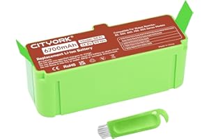 CITYORK 6700mAh Litio Batteria per iRobot Roomba 980 981 985 960 966 965 900, 880 896 895 890 891 800, 690 695 680 670 676 675 650 630 615 606, 780 760 761 776, 560 555 521 500 iRobot Roomba Batteria