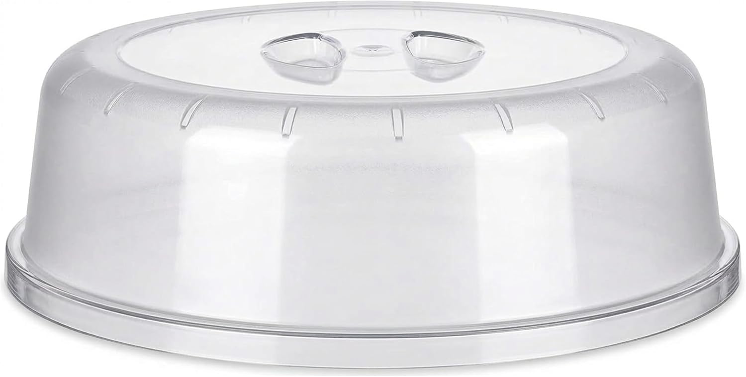 PARENCE.- Campana universal de horno microondas/tapa de alimentos, prevención de astillas, olor, cocción uniforme - 24 cm, transparente