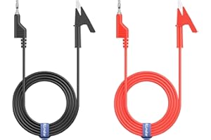 ALLmeter Banana Plug to Alligator Clip Test Cable PVC Insulated 20A 1000V 1.2m Electrical Test Lead for Multimeter,Power Supply,Repair Shop and School Laboratory