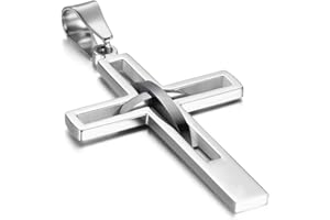 Oidea - Cruz con cadena unisex, acero inoxidable, con bolsa regalo, color a elegir