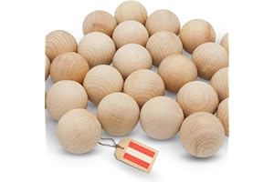 EV HOME CREATIONS EV® Holzkugeln ohne Loch - 22 Stück 40mm Durchmesser - Made in Austria - Große Holzperlen ohne Bohrung, Gedrechselt aus Hochwertigem Buchenholz
