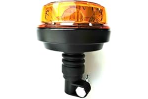 ‎MATEL SERVICE Matel Service LED Rundumleuchte – 4 Blitzmuster mit flexiblem Fuß, zum Aufstecken – Warnleuchte für alle Fahrzeugtypen - 12V - 24V Spannung – Lichtfarbe: Orange